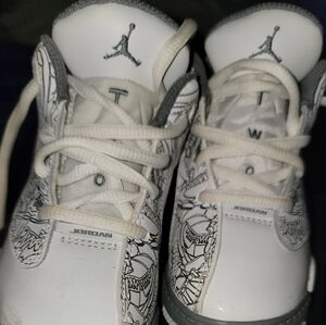 Jordan Kids White and Gray Sneakers